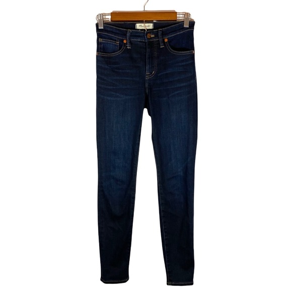Madewell 9" High Rise Skinny Jeans Larkspur Dark Wash Tencel Denim Edition 25 0 - Picture 3 of 8